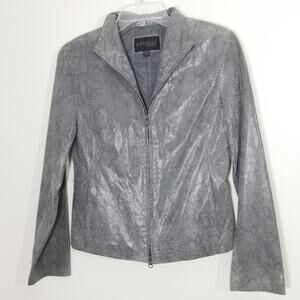 Express leather jacket shimmering snakeskin 7/8